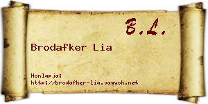 Brodafker Lia névjegykártya
